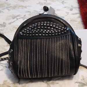Goth glam purse, gothic purse, studs purse, evening bag, party bag gothic